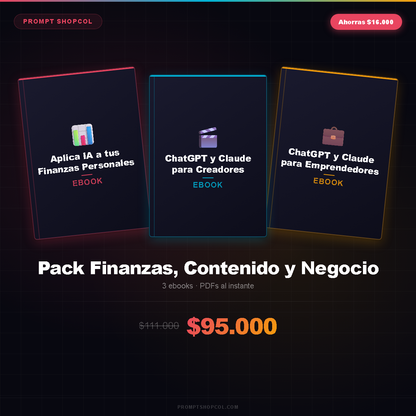 Pack Finanzas, Contenido y Negocio — Finanzas + Creadores + Emprendedores