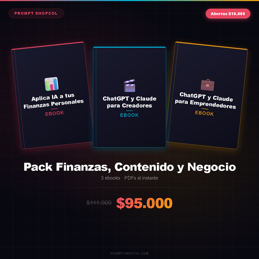 Pack Finanzas, Contenido y Negocio — Finanzas + Creadores + Emprendedores